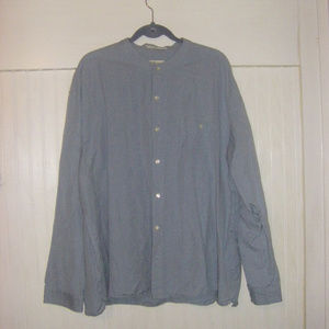 Orvis Cotton Linen Blend Banded Collar Shirt